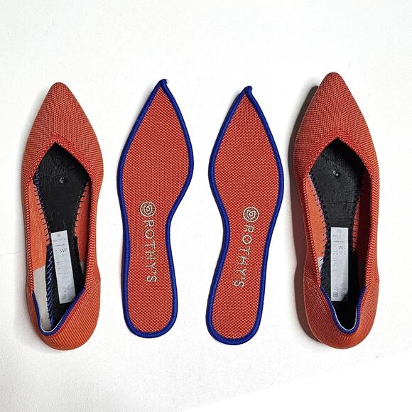 Rothy's The Point Persimmon Flats Size 7 Rare Retired Orange - Picture 8 of 10